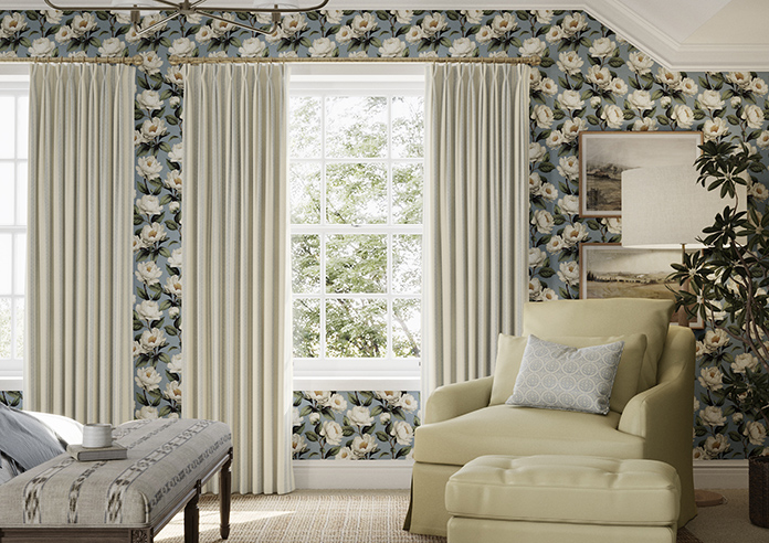 Trellis Prints, Noble Stripe Raffs Blue - Made to Measure Curtains - Image 3